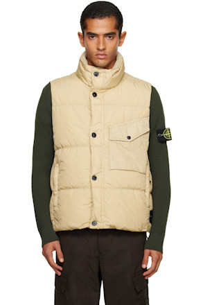 Beige G100003 Crinkle Reps NY Down Vest
