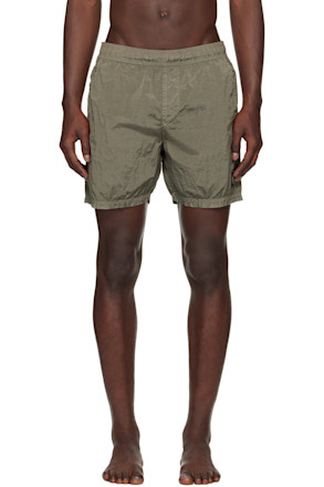 Green B100004 Nylon Metal Swim Shorts