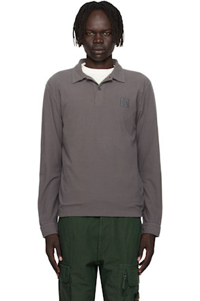 Gray 2200011 Long Sleeve Cotton Jersey Polo