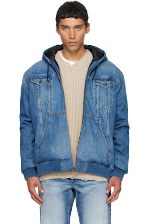 Blue Hooded Denim Jacket
