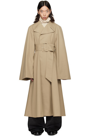 Beige Belted Trench Coat