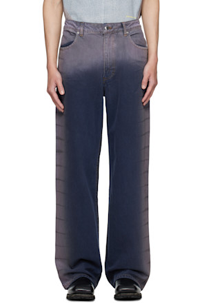 Blue & Purple Wide-Leg Jeans