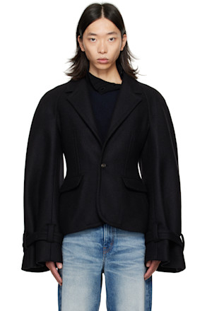Black Raglan Tailoring Blazer