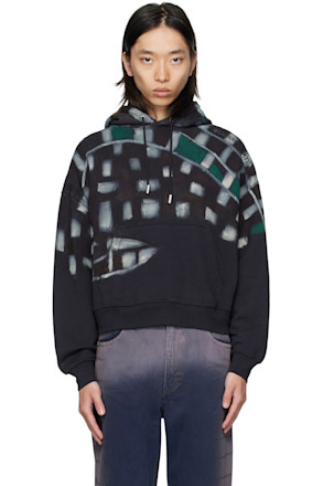 Navy Sprayed Hoodie
