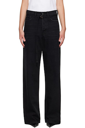 Black Down To Earth Wide Leg Jeans