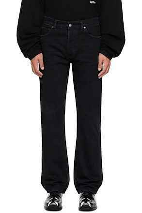 Black "Down To Earth" Straight Leg Jeans