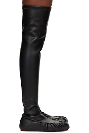 Black Overknee Ballerina Tall Boots