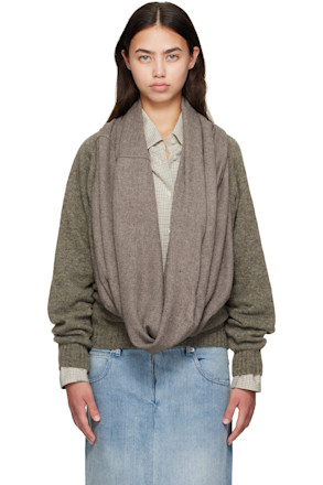 Brown Waterfall Har Sweater