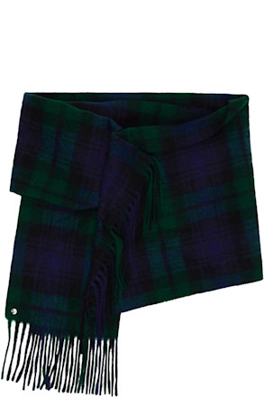 Navy & Green Draps Scarf