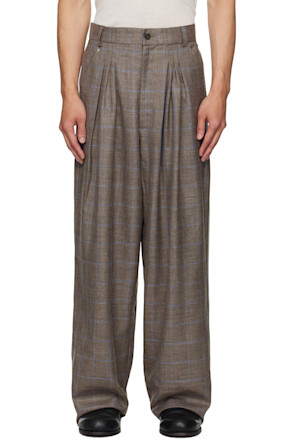 Brown & Blue N°80 Ultrawidepleated Trousers