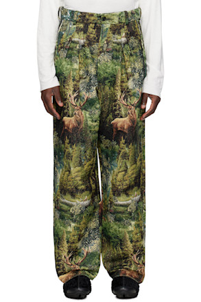 Green Ultrawidepleated Trousers