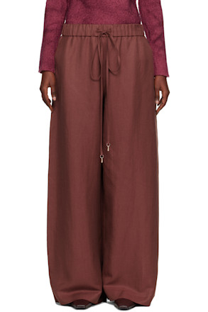 Burgundy Gelos Wide-Leg Trousers