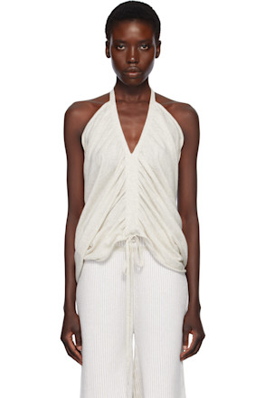 Gray Drape Halter Top