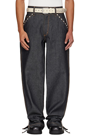 SSENSE Exclusive Navy Studded Jeans