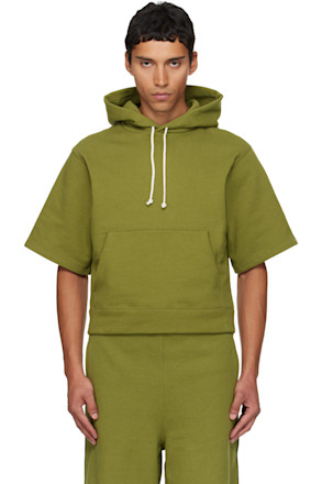 SSENSE Exclusive Green Short Sleeve Hoodie