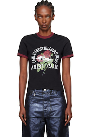 Black 'Eagle' Ringer T-shirt