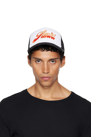 White & Black 'AMIRI' Groovy Trucker Cap