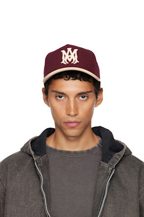 Burgundy & Beige Two Tone Canvas Cap