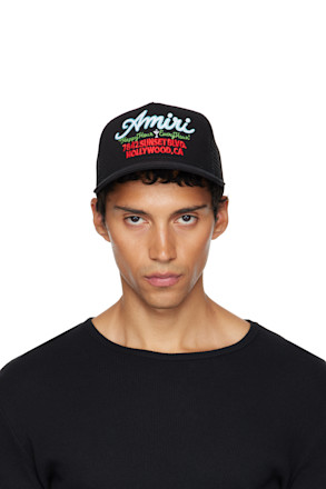 Black 'AMIRI' Neon Lights Trucker Cap