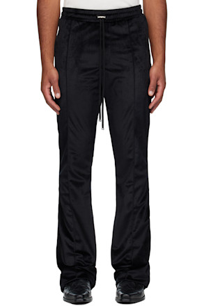 Black Velvet Flare Track Sweatpants