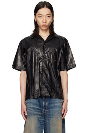Black Lightweight Camp Leather Shirt