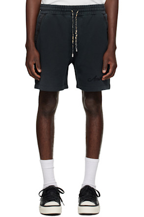 Black Bleach Bandana Shorts
