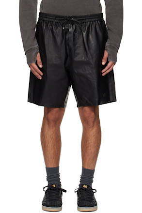Black Lightweight Leather Shorts