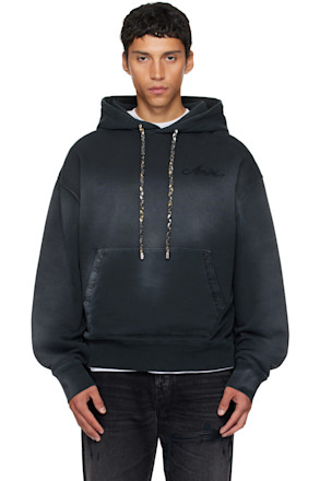 Black Bleach Bandana Hoodie