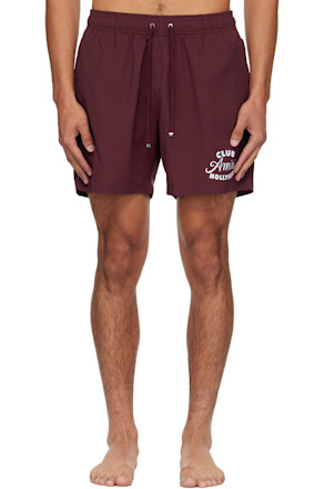Burgundy 'Club Amiri' Swim Shorts