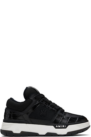 Black Croc Debossed MA-1 Sneakers
