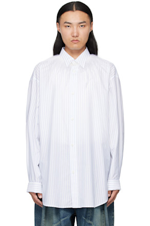 White & Blue Kidassia Collared Shirt