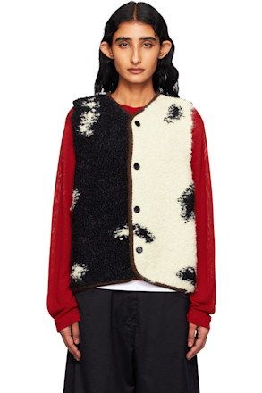 Black & White Blotch Waistcoat Cardigan