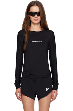 Black Aloe Long Sleeve Fitted Sport T-shirt