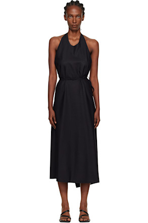 Black Apron Midi Dress