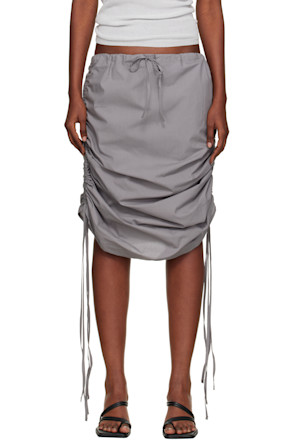 Gray Pictorial Strap Maxi Skirt