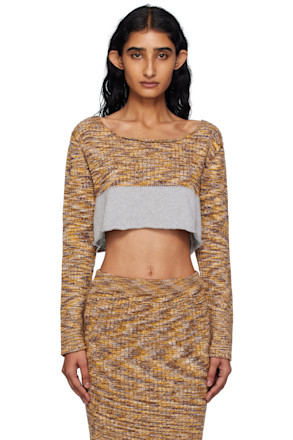 Multicolor Waste Cropped Sweater