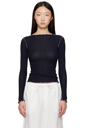 Navy Vein Long Sleeve T-shirt