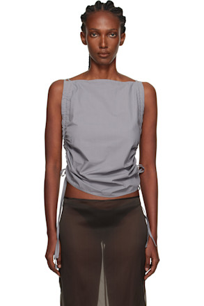 Gray Pictorial Strap Top