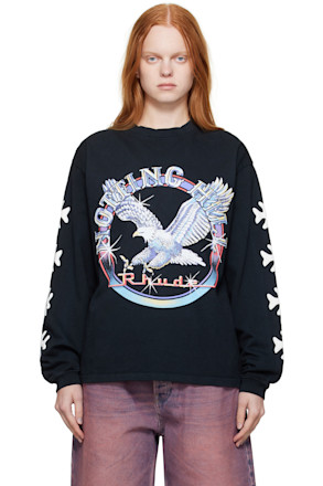 Black 'Notting Hill' Eagle LS T-shirt