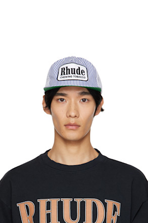 Blue & White Striped 'Tobacco' Cap