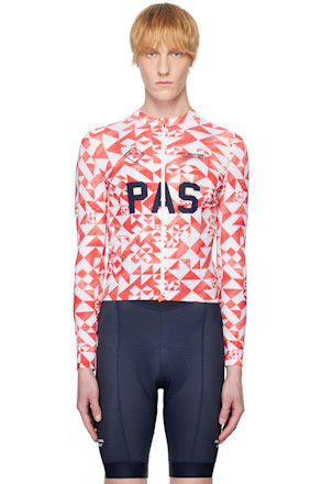 Red & White 'PAS' Mechanism Pro Long Sleeve Jersey T-shirt