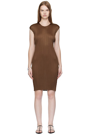 Brown New Colorful Basics 4 Midi Dress