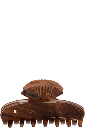 Brown Small Fan Shell Claw Hair Clip