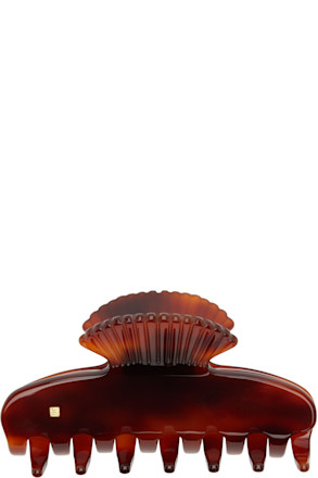 Brown Small Fan Shell Claw Hair Clip