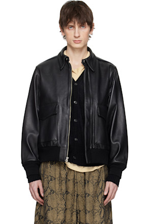 Black A-2 Leather Flight Jacket