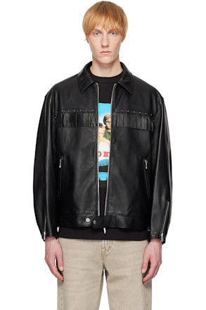Black WOLF'S HEAD Edition Single Riders Leather Jacket