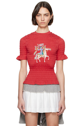 Red Camelot Shirred T-shirt