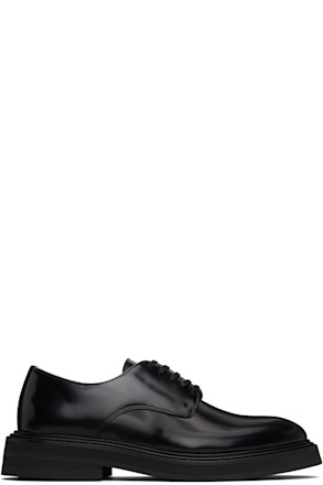Black Leather Officer Derbys