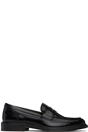 Black Leather Townee Penny Loafers