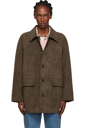 Brown Lily Faux-Suede Half Jacket